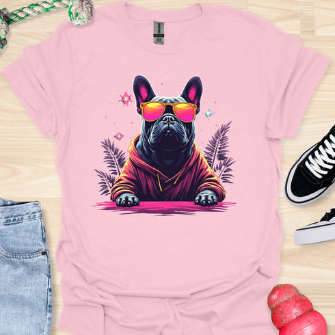 Retro Frenchie with Sunglasses - V3 - Retro Three T-Shirt